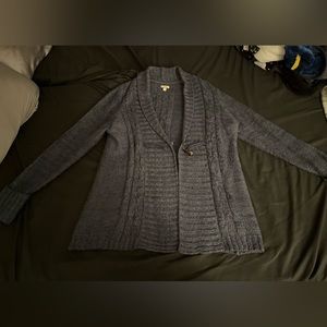 Women’s Sonoma toggle closure denim blue color sweater in size xl